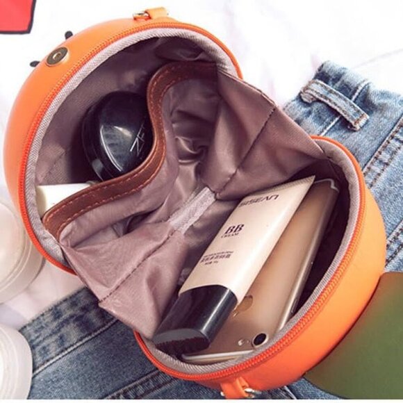 Fruit Pineapple Shaped Women Pu Leather Clutch Purse Cross Body Bag - Picture 6 of 7